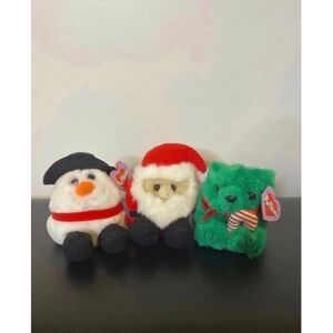 Retro 1997‎ Christmas Puffkins Stuffed Animal Set